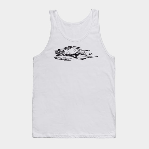 Swimming Beaver Tank Top by Kirsty Topps